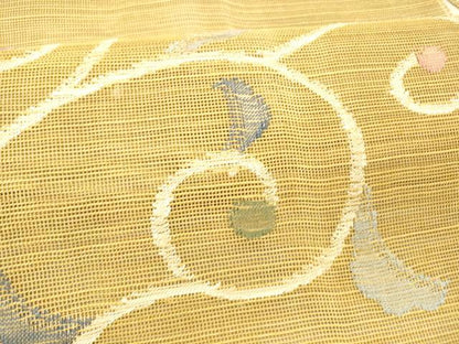 平和屋着物＊夏物　1854年創業　帯屋捨松　八寸名古屋帯　唐草文　正絹　逸品　DABC8190cm