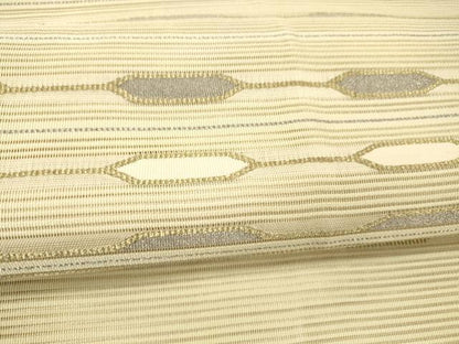 平和屋着物＊夏物 絽綴れ 八寸名古屋帯 横段文 金銀糸 正絹 逸品 DABC8191cm