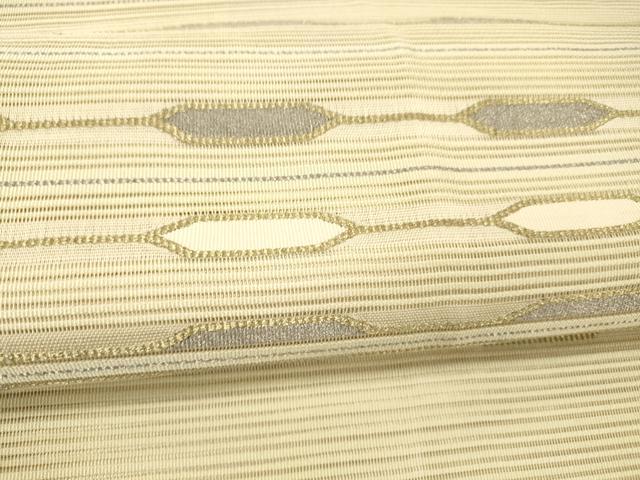 平和屋着物＊夏物 絽綴れ 八寸名古屋帯 横段文 金銀糸 正絹 逸品 DABC8191cm