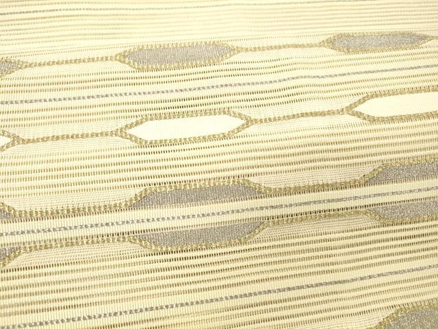 平和屋着物＊夏物 絽綴れ 八寸名古屋帯 横段文 金銀糸 正絹 逸品 DABC8191cm