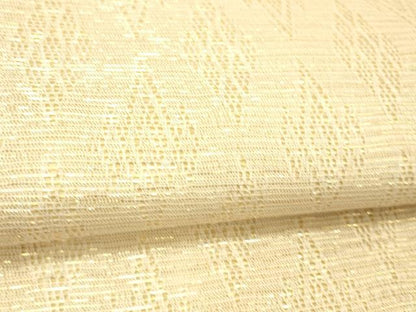 平和屋着物●ひなや工房　くむ・あむ・おる　伊豆蔵明彦　組織　両面　太鼓柄袋帯　横段文　菱文　金糸　正絹　逸品　DABC8198cm