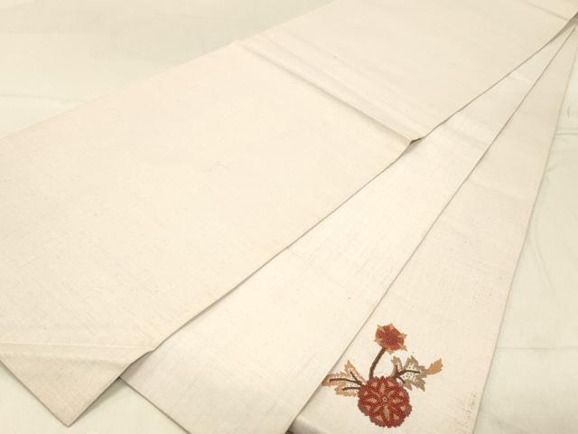 平和屋着物●中国三大刺繍　相良刺繍　総刺繍　太鼓柄袋帯　紬地　花鳥文　正絹　逸品　DABC8199cm
