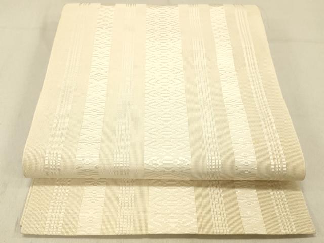 平和屋着物＊夏物 本場筑前博多織 八寸名古屋帯 紗献上 肌色 正絹 逸品 DABC8202cm