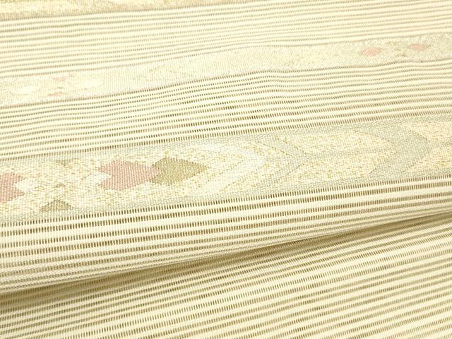 平和屋着物＊夏物 絽綴れ 八寸名古屋帯 横段文 金銀糸 正絹 逸品 DABC8204cm