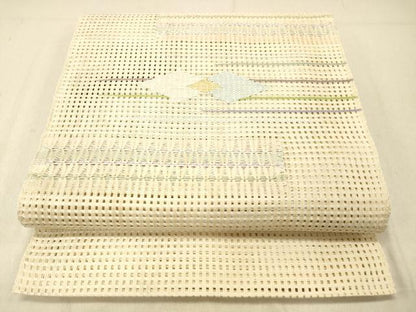 平和屋着物＊夏物 八寸名古屋帯 横段文 正絹 逸品 DABC8205cm