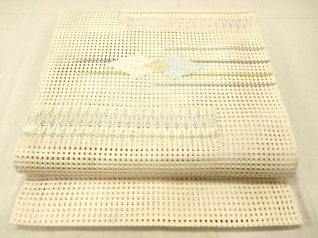 平和屋着物＊夏物 八寸名古屋帯 横段文 正絹 逸品 DABC8205cm