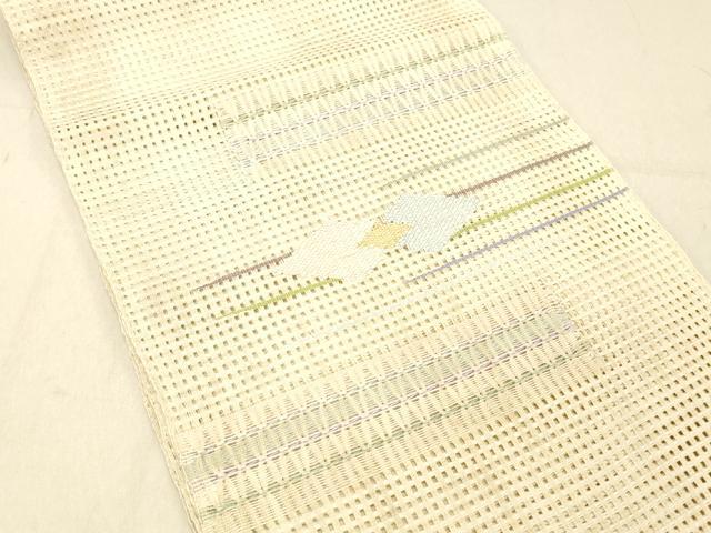 平和屋着物＊夏物 八寸名古屋帯 横段文 正絹 逸品 DABC8205cm