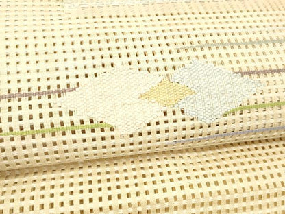 平和屋着物＊夏物 八寸名古屋帯 横段文 正絹 逸品 DABC8205cm