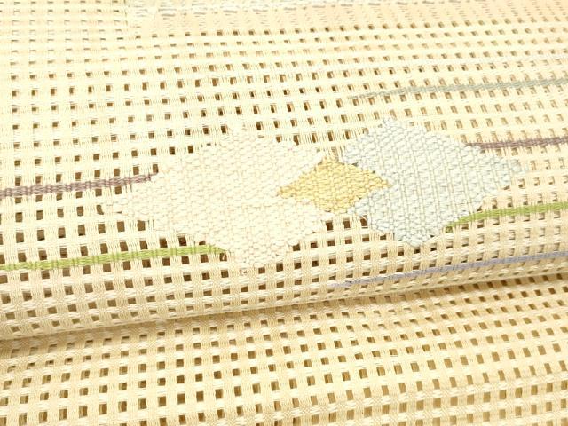 平和屋着物＊夏物 八寸名古屋帯 横段文 正絹 逸品 DABC8205cm