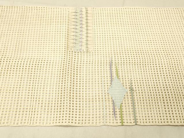 平和屋着物＊夏物 八寸名古屋帯 横段文 正絹 逸品 DABC8205cm