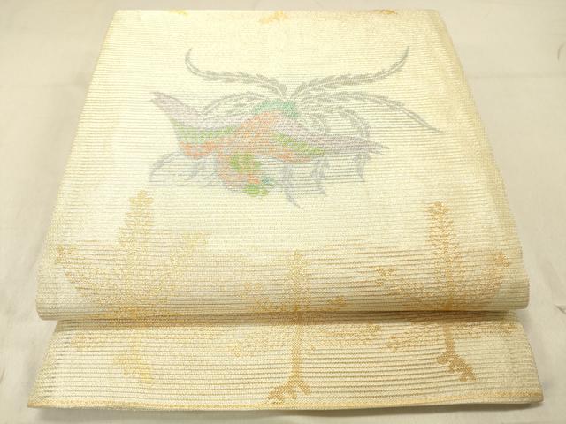 平和屋着物＊夏物 全通柄袋帯 鳳凰樹林文 金銀糸 正絹 逸品 DABC8207cm