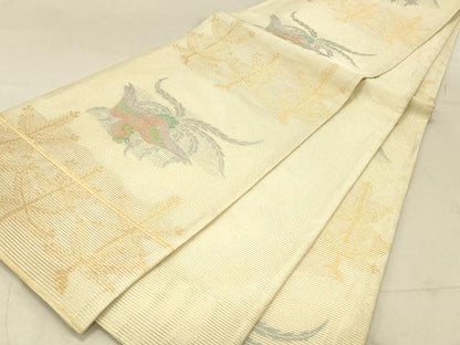 平和屋着物＊夏物 全通柄袋帯 鳳凰樹林文 金銀糸 正絹 逸品 DABC8207cm