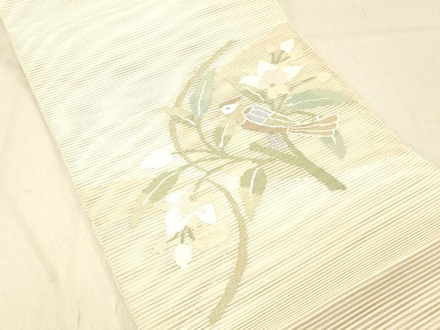 平和屋着物＊夏物 絽綴れ 太鼓柄袋帯 花鳥文 金銀糸 正絹 逸品 DABC8208cm