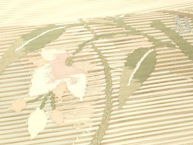 平和屋着物＊夏物 絽綴れ 太鼓柄袋帯 花鳥文 金銀糸 正絹 逸品 DABC8208cm