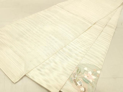 平和屋着物＊夏物 絽綴れ 太鼓柄袋帯 花鳥文 金銀糸 正絹 逸品 DABC8208cm