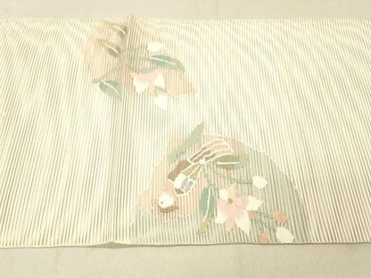 平和屋着物＊夏物 絽綴れ 太鼓柄袋帯 花鳥文 金銀糸 正絹 逸品 DABC8208cm