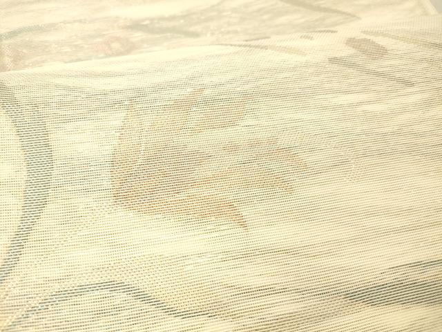 平和屋着物＊夏物 六通柄袋帯 草花文 金糸 正絹 逸品 DABC8212cm