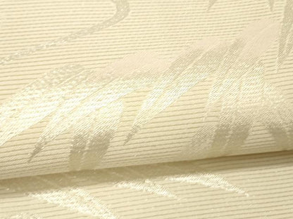 平和屋着物＊夏物 六通柄袋帯 流水笹の葉文 銀糸 正絹 逸品 DABC8213cm