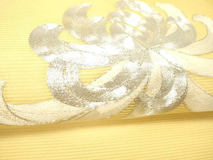 平和屋着物＊夏物 九寸名古屋帯 駒刺繍 総刺繍 乱菊 正絹 逸品 DABC8214cm