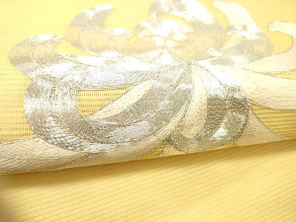 平和屋着物＊夏物 九寸名古屋帯 駒刺繍 総刺繍 乱菊 正絹 逸品 DABC8214cm