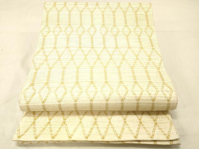 平和屋着物＊夏物 太鼓柄袋帯 もじり織 菱間道 金糸 正絹 逸品 DABC8217cm