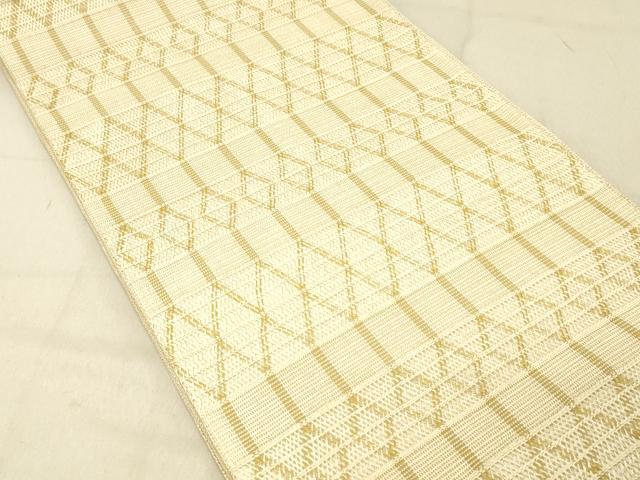 平和屋着物＊夏物 太鼓柄袋帯 もじり織 菱間道 金糸 正絹 逸品 DABC8217cm