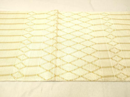 平和屋着物＊夏物 太鼓柄袋帯 もじり織 菱間道 金糸 正絹 逸品 DABC8217cm