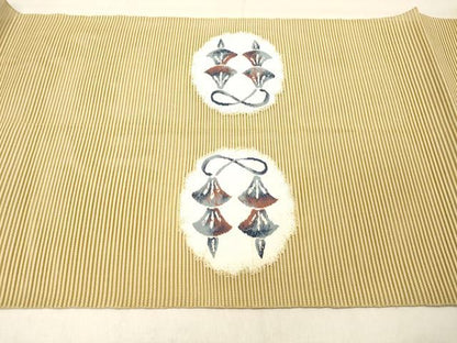 平和屋着物＊夏物　絽綴れ　八寸名古屋帯　草花文　正絹　逸品　DABC8222cm