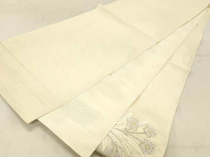平和屋着物＊夏物 絽綴れ 太鼓柄袋帯 草花文 金銀糸 銀座秀粋 たとう紙付き 正絹 逸品 DABC8224cm