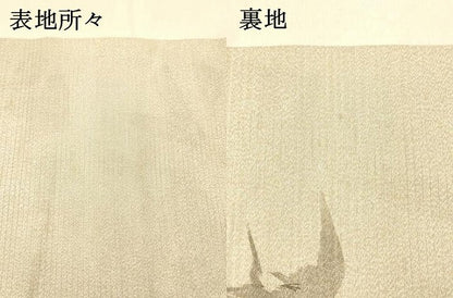 平和屋着物＊夏物　アンティーク　大正ロマン　丸帯　手刺繍　絽縮緬　飛鳥草葉文　金銀糸　正絹　逸品　DABC8226cm