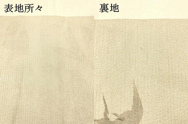 平和屋着物＊夏物　アンティーク　大正ロマン　丸帯　手刺繍　絽縮緬　飛鳥草葉文　金銀糸　正絹　逸品　DABC8226cm