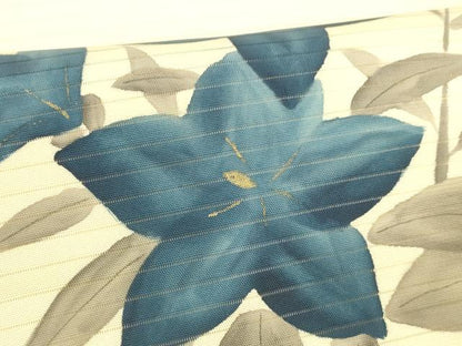 平和屋着物＊夏物 九寸名古屋帯 手描き 草花文 金彩 DABC8267cm