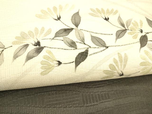 平和屋着物＊夏物 九寸名古屋帯 手描き 草花文 正絹 逸品 DABC8271cm