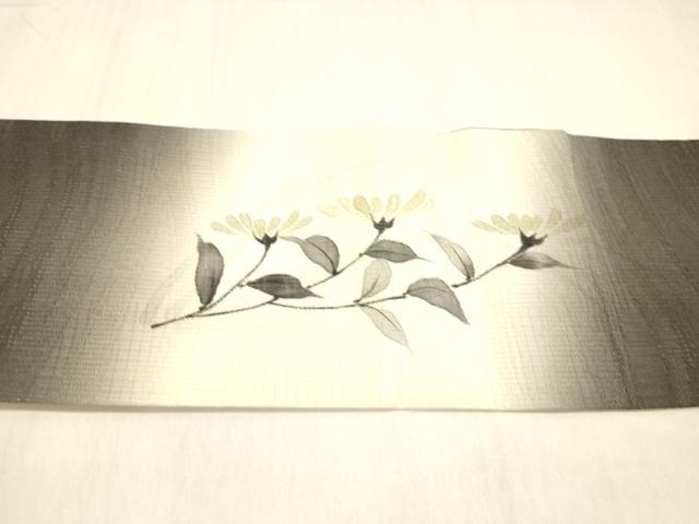 平和屋着物＊夏物 九寸名古屋帯 手描き 草花文 正絹 逸品 DABC8271cm