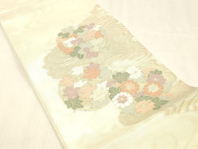 平和屋着物＊夏物 太鼓柄 本袋帯 流水草花文 金銀糸 正絹 逸品 DABC8272cm