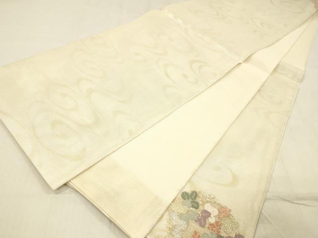 平和屋着物＊夏物 太鼓柄 本袋帯 流水草花文 金銀糸 正絹 逸品 DABC8272cm