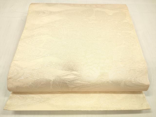 平和屋着物＊夏物 六通柄袋帯 流水紫陽花文 銀糸 正絹 逸品 DABC8275cm