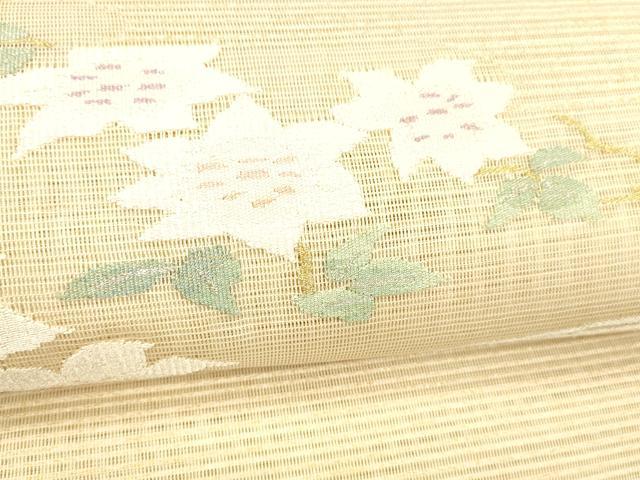 平和屋着物＊夏物 絽綴れ 八寸名古屋帯 流水花文 金銀糸 正絹 逸品 DABC8277cm