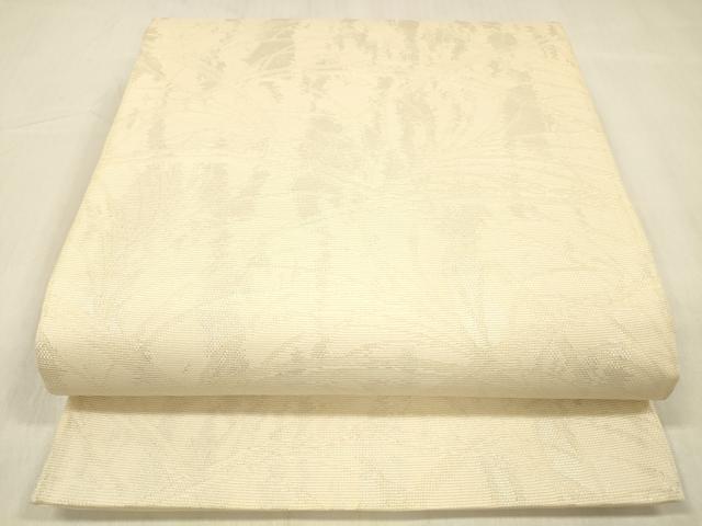 平和屋着物＊夏物 六通柄 京袋帯 草葉文 銀糸 正絹 逸品 DABC8278cm