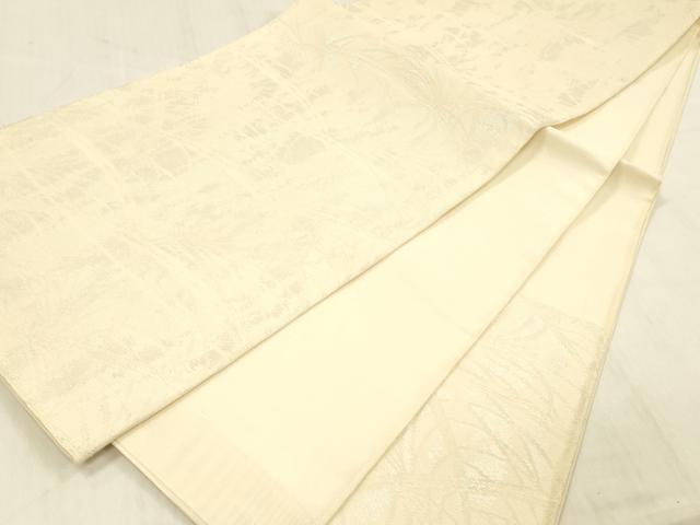 平和屋着物＊夏物 六通柄 京袋帯 草葉文 銀糸 正絹 逸品 DABC8278cm