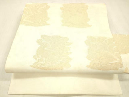 平和屋着物＊夏物 九寸名古屋帯 花兎 金糸 正絹 逸品 DABC8281cm