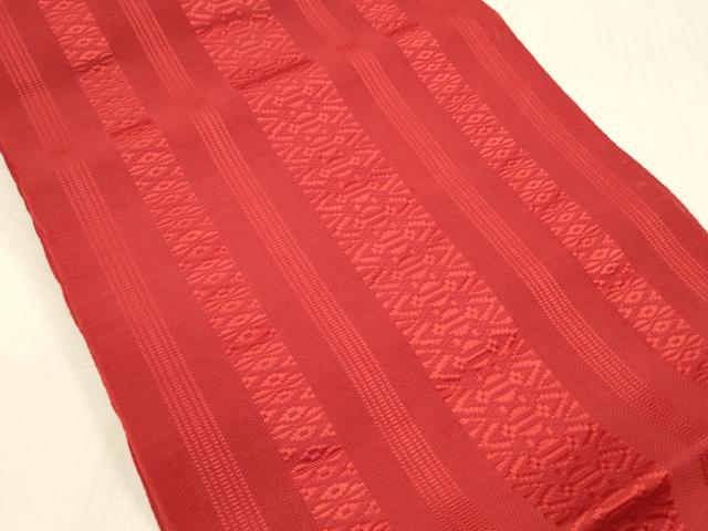 平和屋着物＊夏物 博多織 八寸名古屋帯 献上 朱・緋色 DABC8283cm