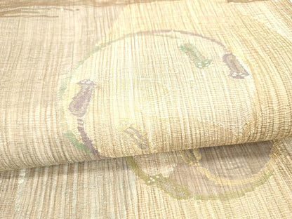 平和屋着物＊夏物 太鼓柄袋帯 結び紐丸文 銀糸 正絹 逸品 DABC8287cm