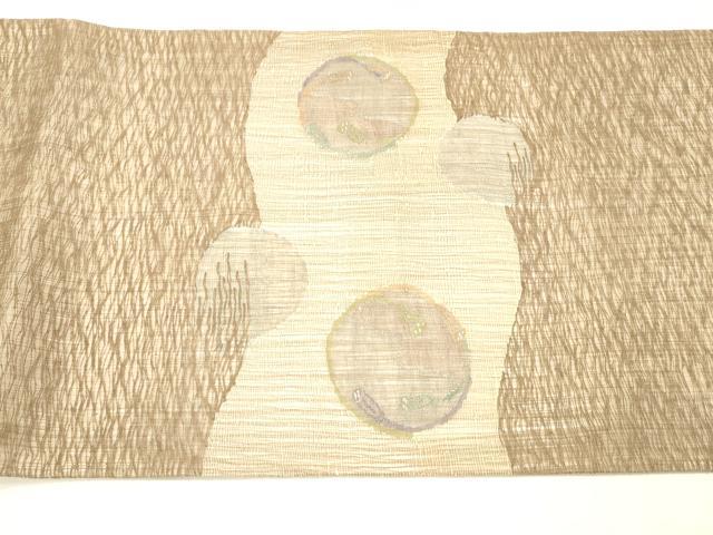 平和屋着物＊夏物 太鼓柄袋帯 結び紐丸文 銀糸 正絹 逸品 DABC8287cm