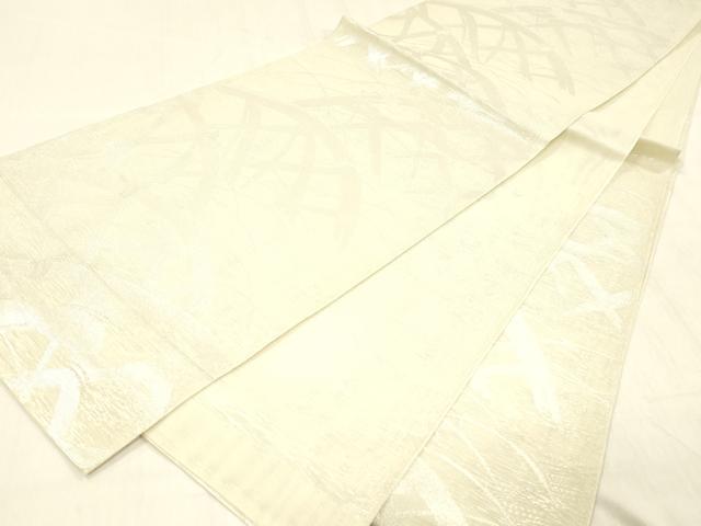 平和屋着物＊夏物 六通柄 本袋帯 籬芝文 銀糸 正絹 逸品 DABC8288cm