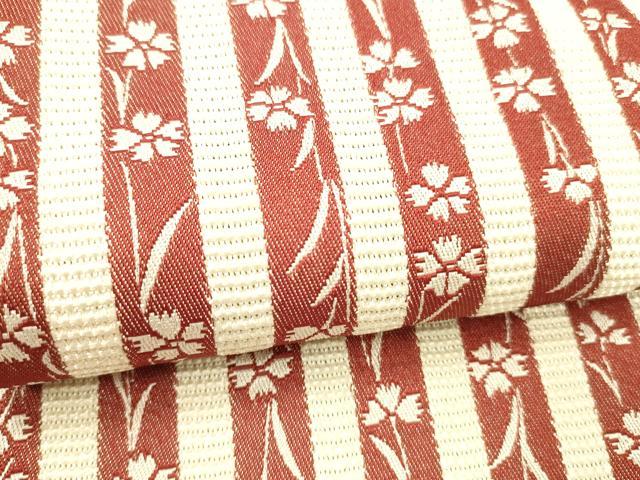 平和屋着物＊夏物 両面 半幅帯 草花間道 DABC8290cm