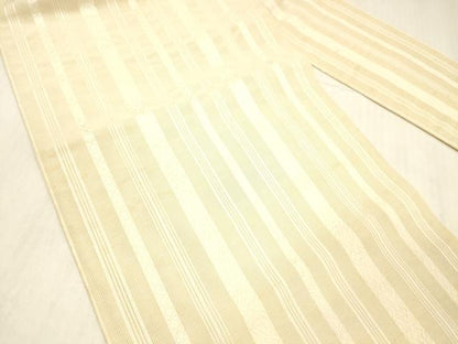平和屋着物＊夏物 本場筑前博多織 八寸名古屋帯 紗献上 肌色 正絹 逸品 DABC8293cm