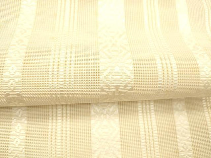 平和屋着物＊夏物 本場筑前博多織 八寸名古屋帯 紗献上 肌色 正絹 逸品 DABC8293cm