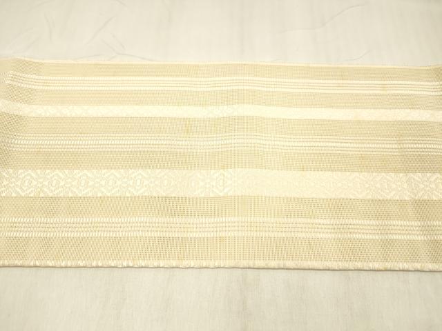 平和屋着物＊夏物 本場筑前博多織 八寸名古屋帯 紗献上 肌色 正絹 逸品 DABC8293cm