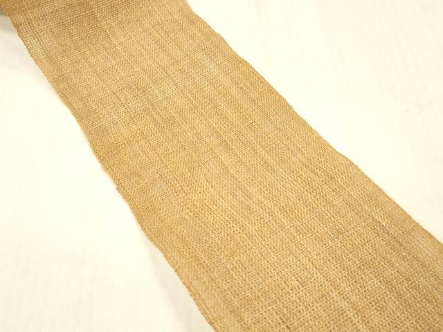 平和屋着物＊夏物　半幅帯　狐色　麻　逸品　DABC8295cm